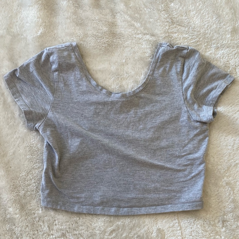 Gray Crop Top